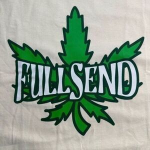 NWT FULL SEND Cream Color Short Sleeve Graphic Tee 4:20 Collection Logo - 2XL